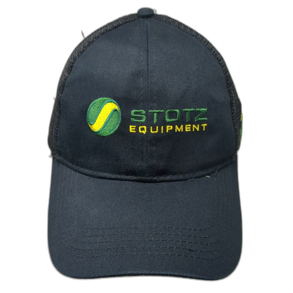 John Deere Trucker Hat Black One Size Stotz Equipment Embroidered Mesh Snapback